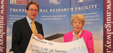 President of NUI Galway, Dr Jim Browne and Dr Anna Ó Coinne, Chairperson, NBCRI