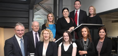 Pictured at one of the recent Career Mentoring events at NUI Galway J.E. Cairnes School of Business and Economics were: (back row, l-r): Bobby Clinton, DHKN; Mary Dullaghan, Avaya; Aisling Fitzgerald, PWC; Pat Duggan, Davy; and Mary Barrett, Lecturer in Accountancy and Finance at NUI Galway.
(Front row l-r): Professor Willie Golden, Dean of the College of Business, Public Policy and Law at NUI Galway; Mary Shier, Deloitte; Lynne Kerr, Medtronic; Karen Concannon, PWC; and Fiona O’Connor, Deloitte.
